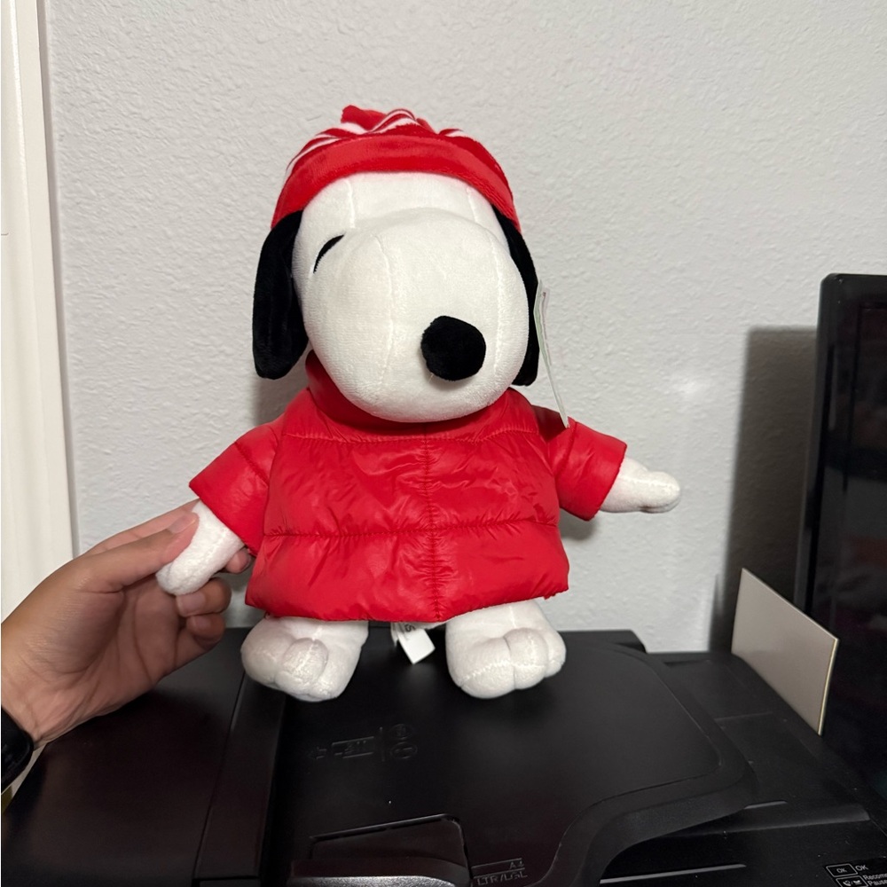 Red Puffer Jacket Snoopy Plush
